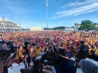 Ribuan Massa Hanura Senam Pagi Bersama Ketum DPP Hanura Osman Sapta Odang, OSO : Halo Medan, Hanura Harus Menang Pemilu 2024